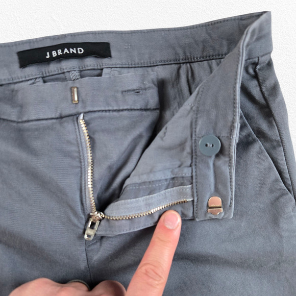 J Brand Clara Pants Volcanic Ash Gray Slim Cropped Taper Trousers Size 24 - Picture 6 of 9